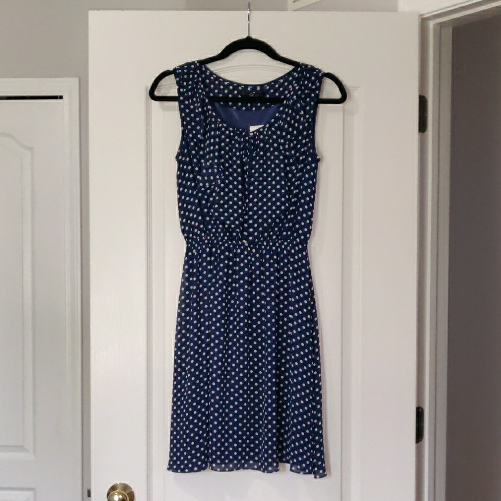 Navy & White Polka Dot Dress